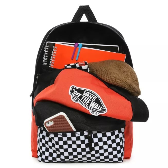 VANS REALM BACKPACK MOCHILA NARANJA/NEGRO CU - Imagen 2