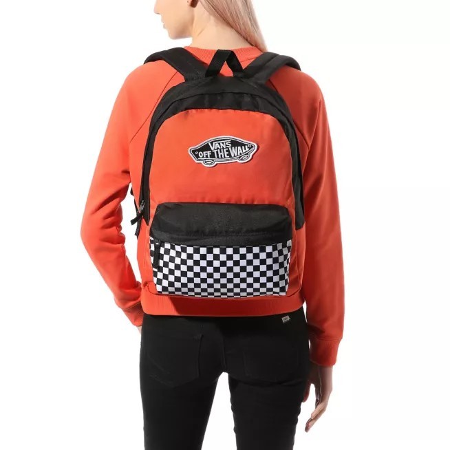 VANS REALM BACKPACK MOCHILA NARANJA/NEGRO CU - Imagen 5