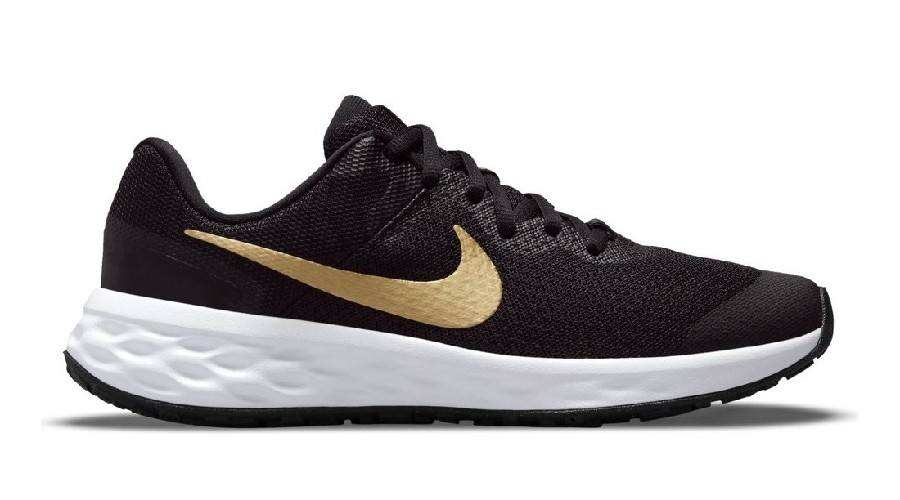 NIKE REVOLUTION 6 NN GS NEGRO/ORO 002