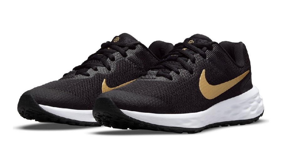 NIKE REVOLUTION 6 NN GS NEGRO/ORO 002 - Imagen 2