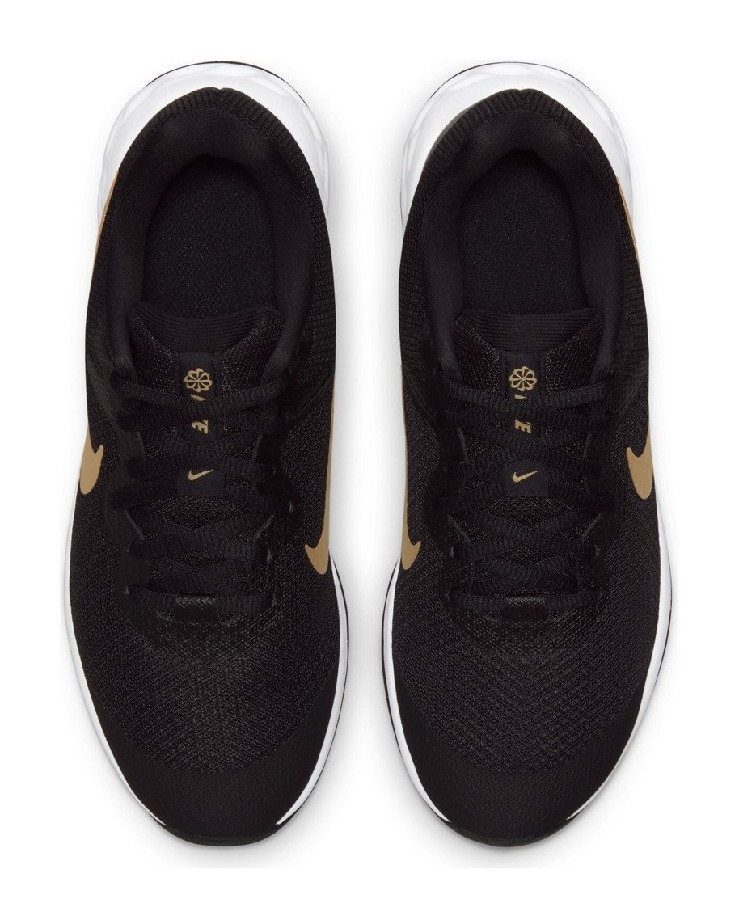 NIKE REVOLUTION 6 NN GS NEGRO/ORO 002 - Imagen 6