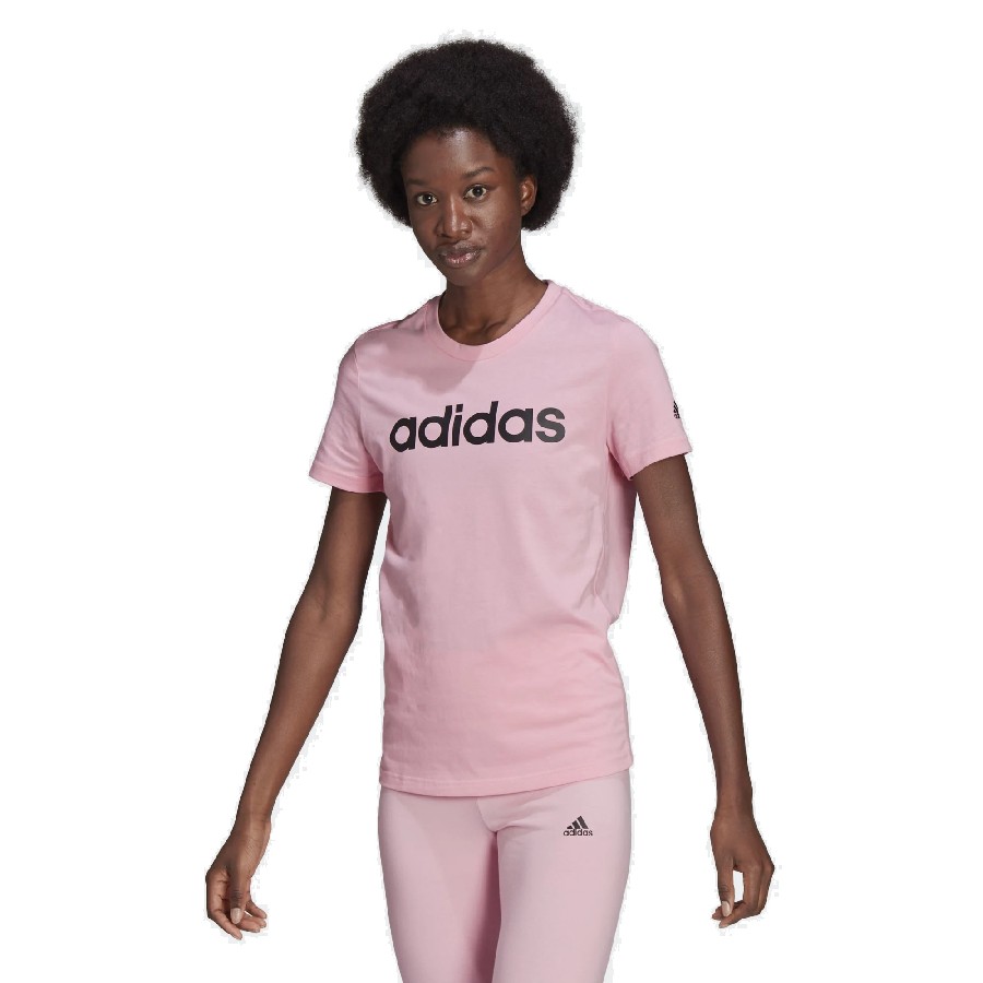 ADIDAS W LIN T CAMISETA ROSA/NEGRO - Imagen 2