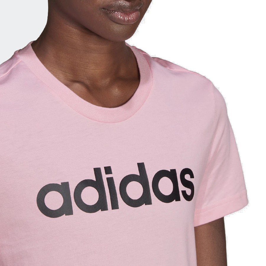ADIDAS W LIN T CAMISETA ROSA/NEGRO - Imagen 5