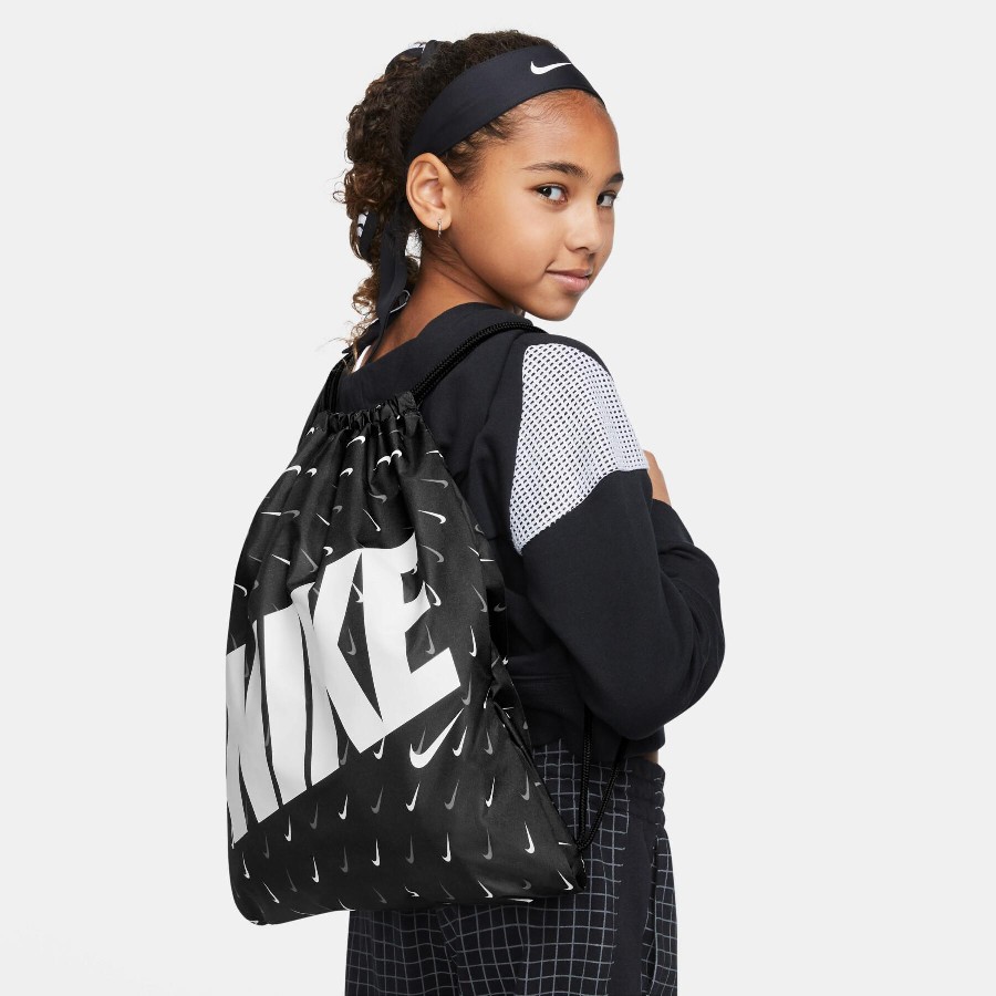 NIKE DRAWSTRING BAG GYMSACK KID NEGR/BLAN 010 - Imagen 5