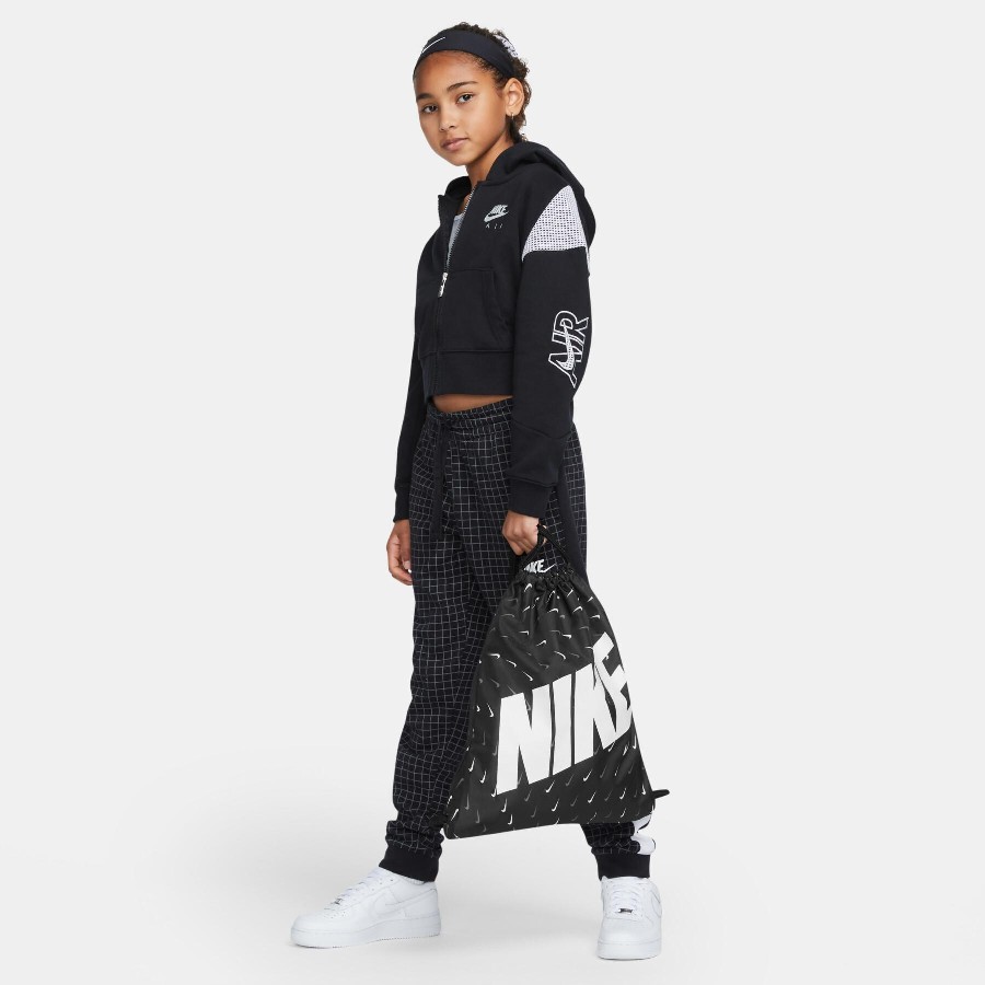 NIKE DRAWSTRING BAG GYMSACK KID NEGR/BLAN 010 - Imagen 6
