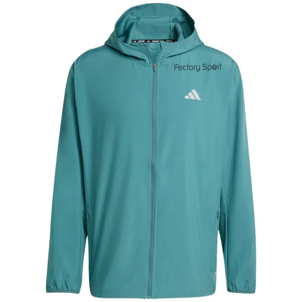 ADIDAS RUN IT JACKET CORTAVIENTOS VERDE AZULADO PARA HOMBRE
