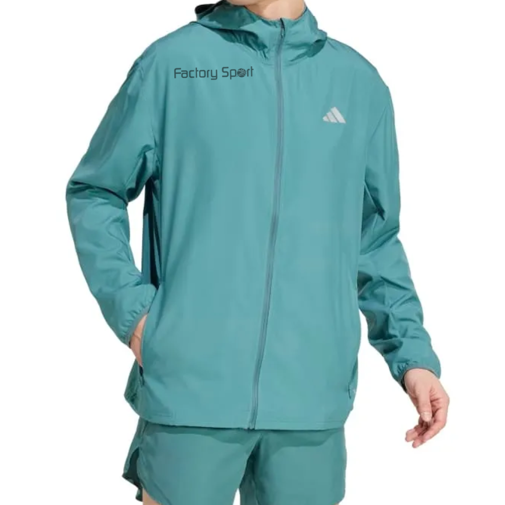 ADIDAS RUN IT JACKET CORTAVIENTOS VERDE AZULADO PARA HOMBRE - Imagen 3