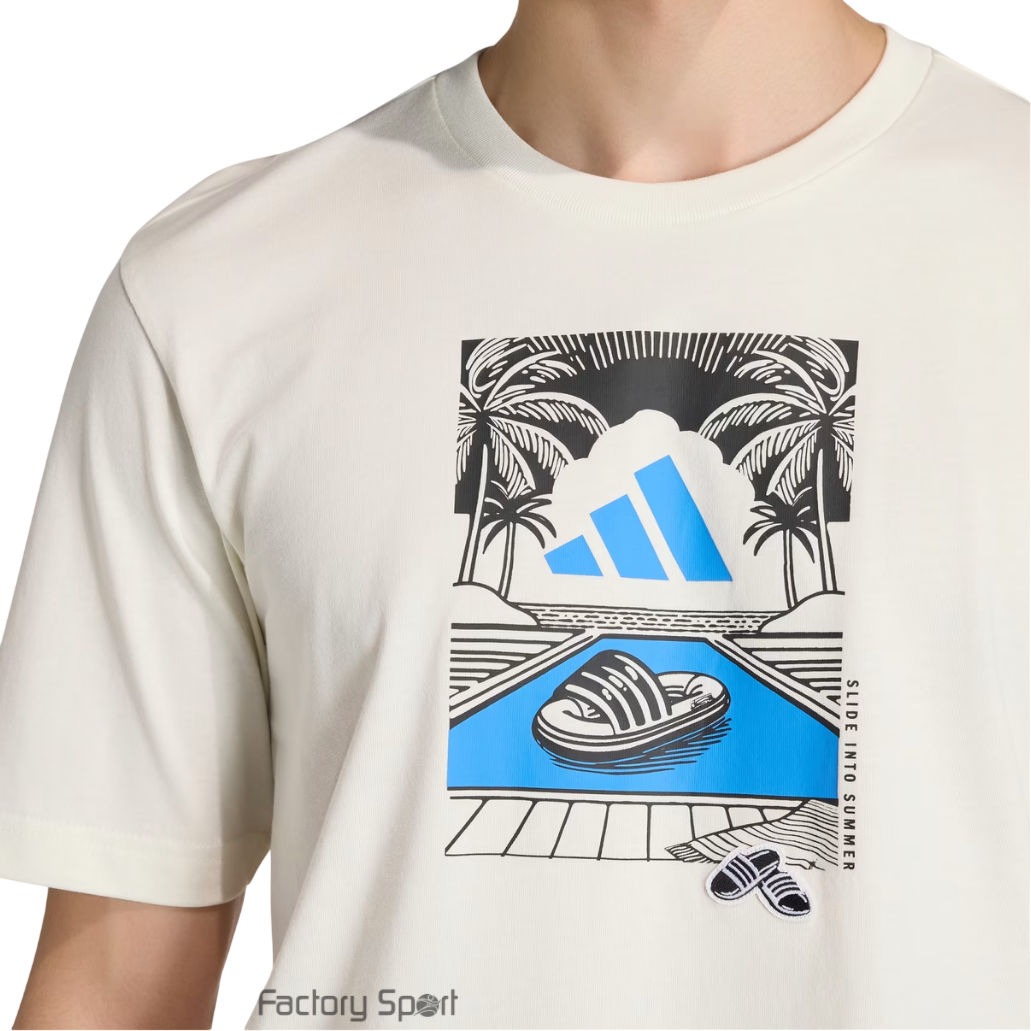 ADIDAS M S SLIDE RX T CAMISETA ALGODON BLANCO ROTO PARA HOMBRE - Imagen 4
