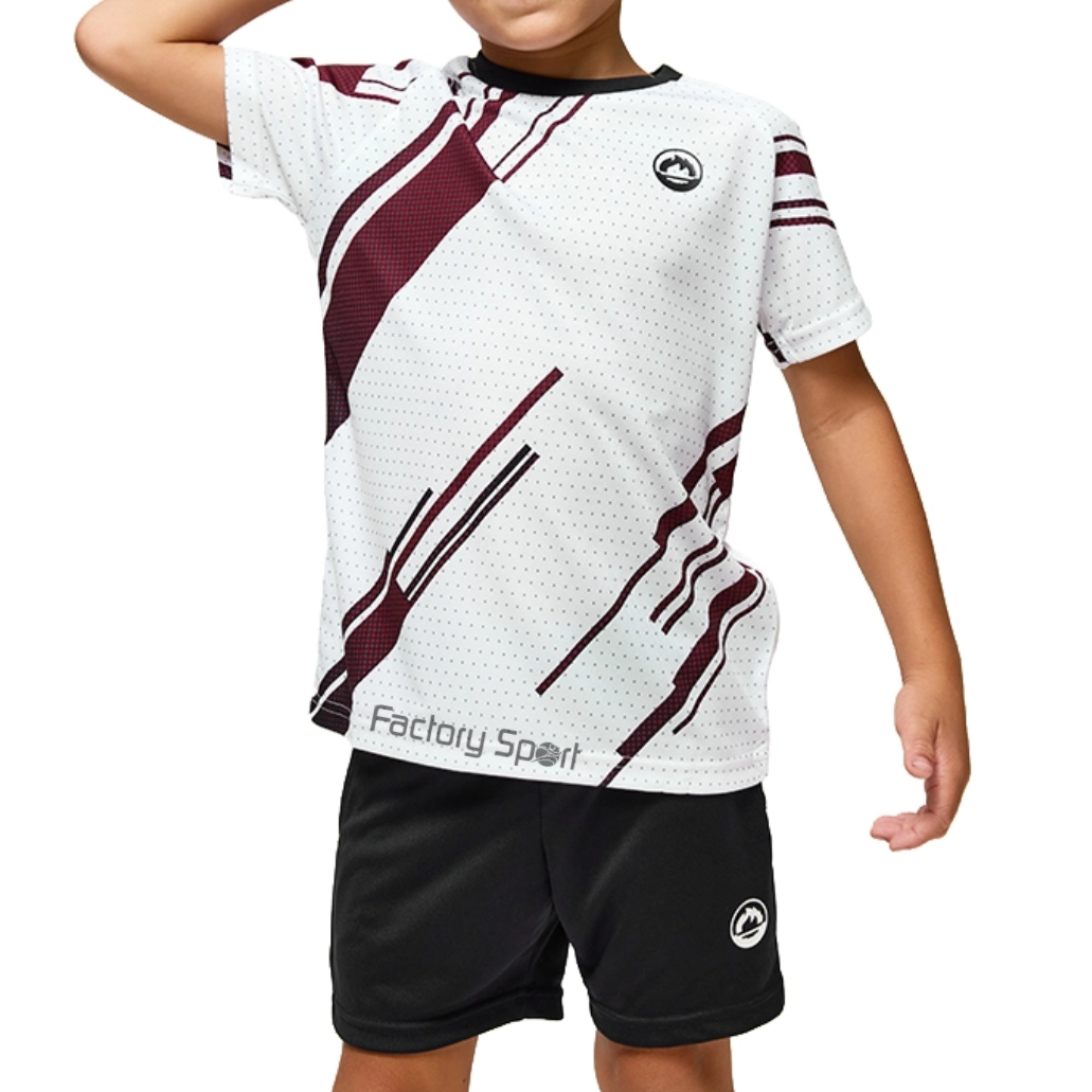 J'HAYBER COURT CONJUNTO BLANCO/NEGRO/BURDEOS PARA NIÑO - Imagen 4