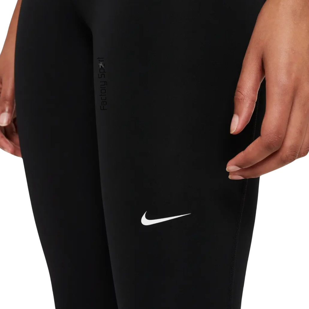 NIKE PRO MID RISE FULL LENGHT MALLA LARGA NEGRO/BLANCO PARA MUJER - Imagen 3