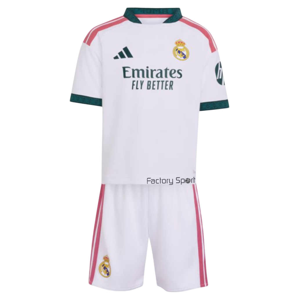 ADIDAS REAL H MINI EQUIP MADRID 26/27 1ª BLANCO/VERDE/VINO PARA BB