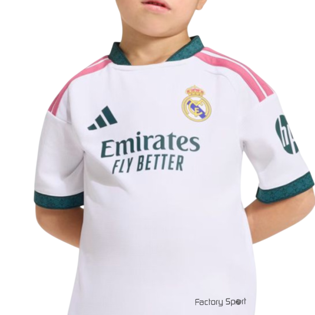 ADIDAS REAL H MINI EQUIP MADRID 26/27 1ª BLANCO/VERDE/VINO PARA BB - Imagen 3