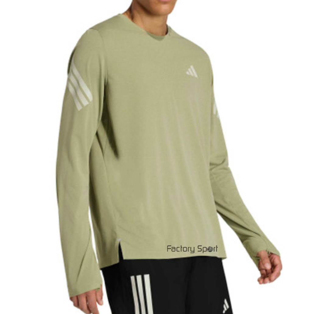 ADIDAS ADI365 LS CAMISETA RUNNING VERDE KAKI PARA HOMBRE - Imagen 3