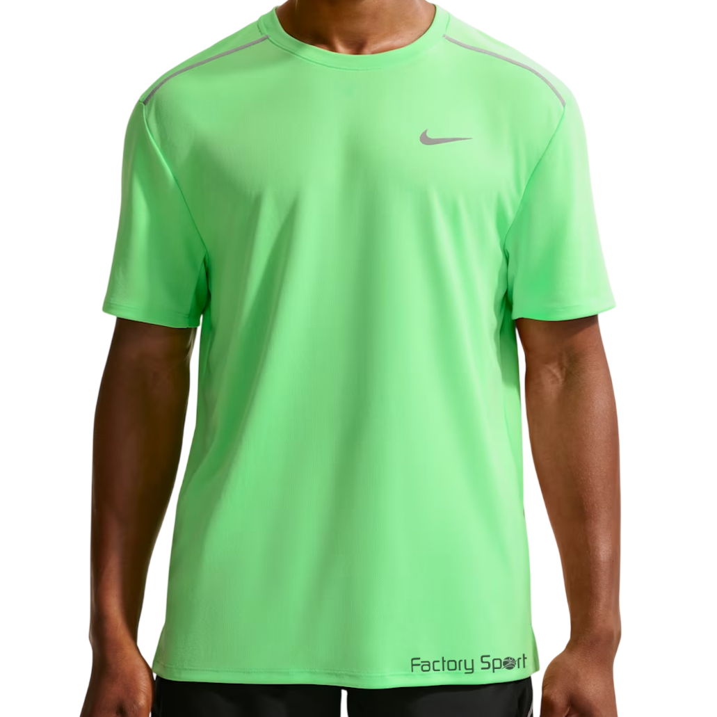 NIKE DF UV MILER SS CAMISETA RUNNING VERDE FLUOR PARA HOMBRE