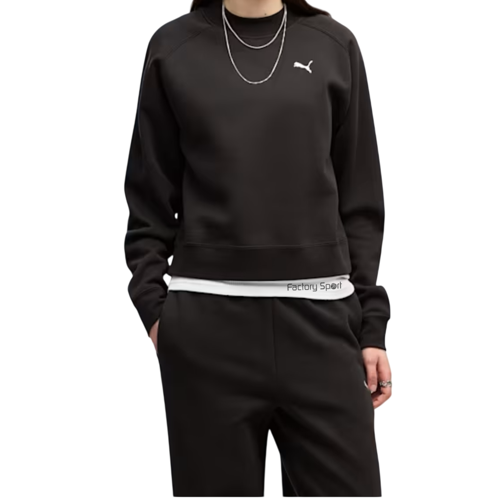PUMA LOUNGEWEAR STANDARD W CHANDAL SU ALGODÓN NEGRO/BLANCO 01 PARA MUJER - Imagen 4