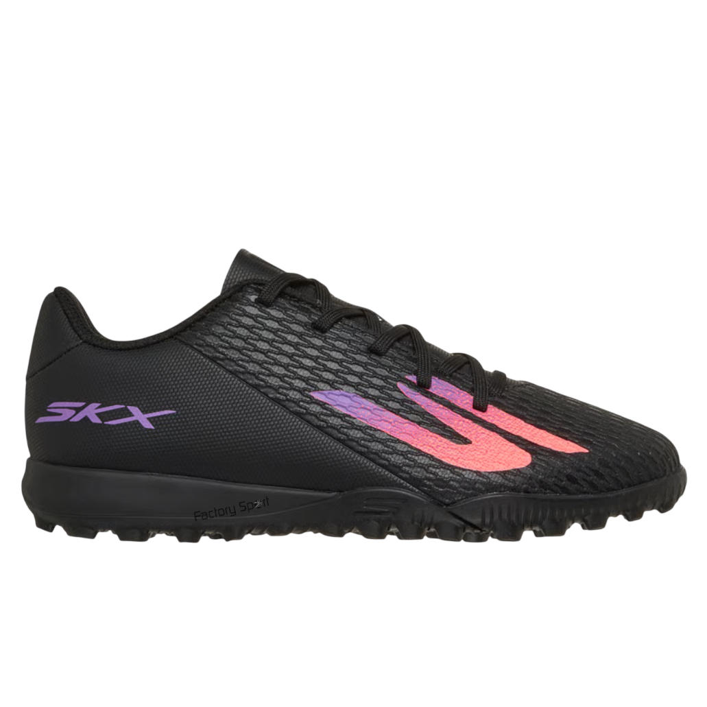SKECHERS SKX 2 JR YOUTH TURF NEGRO/MORADO/CORAL BKPR PARA NIÑO