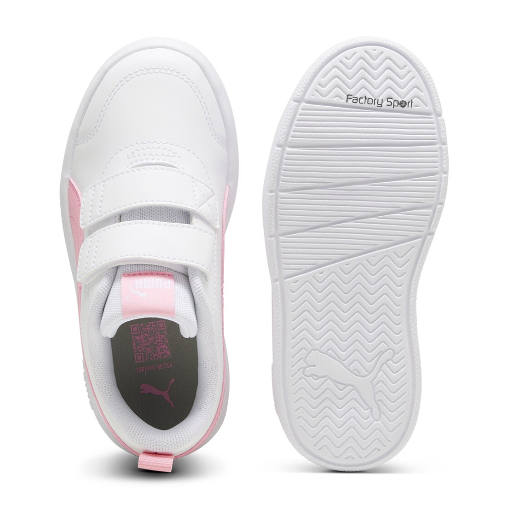 PUMA COURTFLEX V3 V INF VELCRO BLANCO/ROSA PARA BB - Imagen 4
