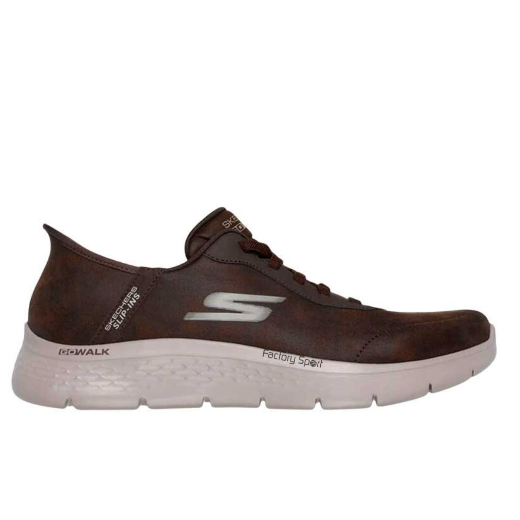 SKECHERS GO WALK FLEX SMOOTH SLIP INS MARRÓN/BEIGE PARA HOMBRE