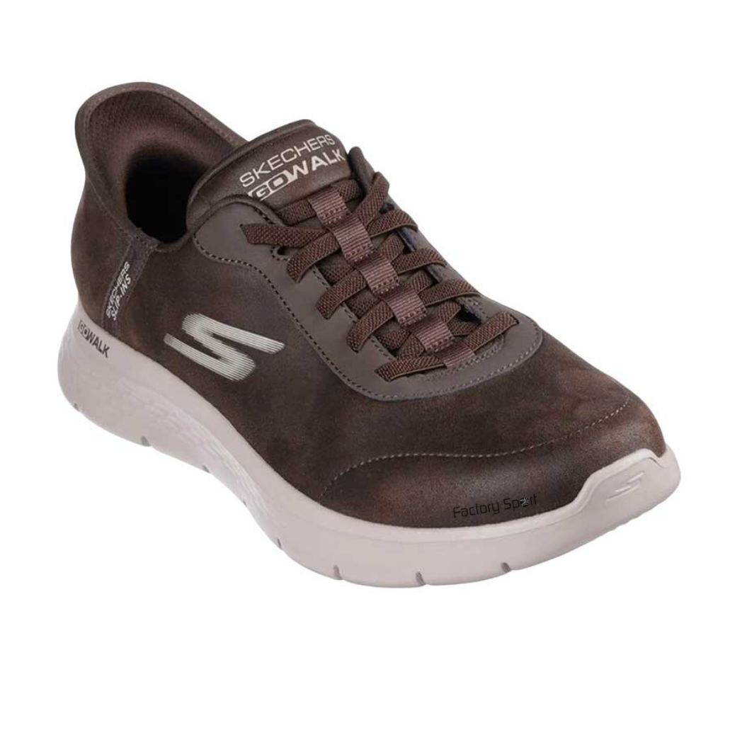 SKECHERS GO WALK FLEX SMOOTH SLIP INS MARRÓN/BEIGE PARA HOMBRE - Imagen 3