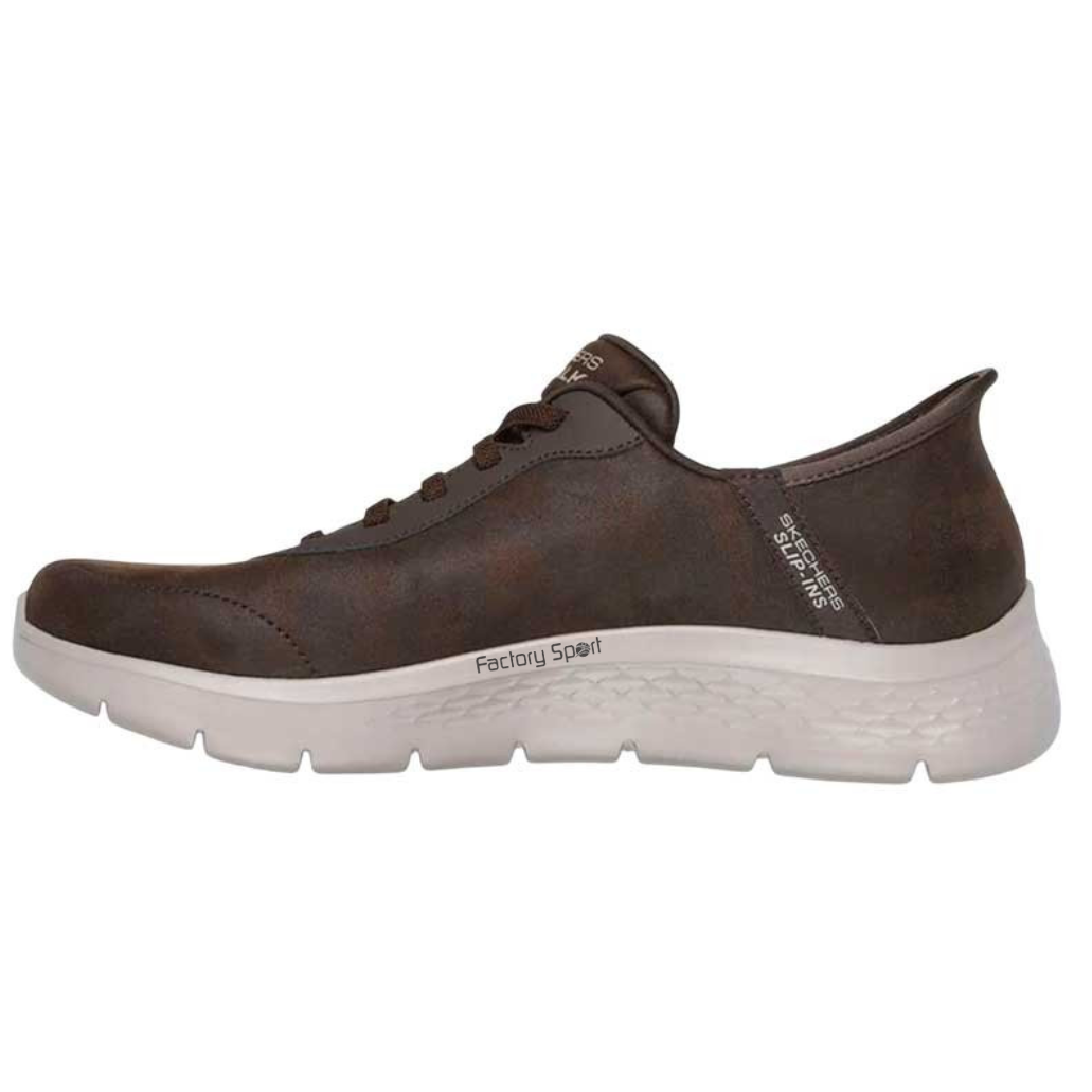 SKECHERS GO WALK FLEX SMOOTH SLIP INS MARRÓN/BEIGE PARA HOMBRE - Imagen 4