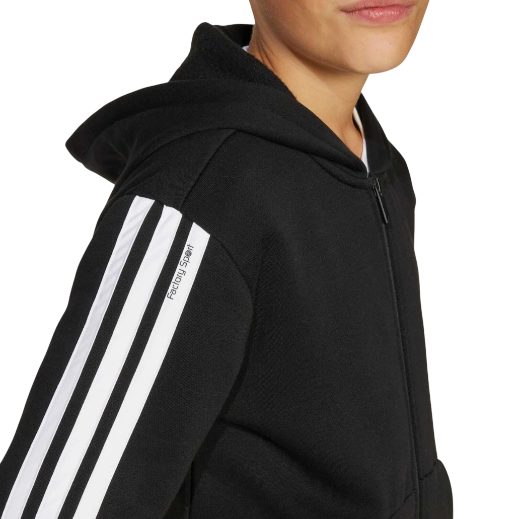 ADIDAS G TR ES 3S FZH SUDADERA NEGRO/BLANCO PARA NIÑO - Imagen 3