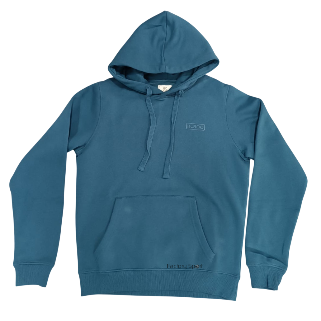 ALPHA KLUK SUDADERA GORRO ALGODON AZUL PETROLEO PARA HOMBRE